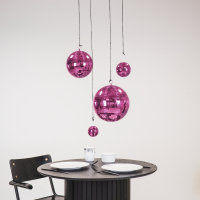 Xmas- Ornament - Disco Ball - Glass - Pink - 10x10x10cm