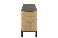 J-Line Molly Rattan cabinet - 3 doors - wood - black