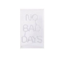 LED font light "No Bad Days" decoration for inside 30 x 18 cm, in blue and magenta-red