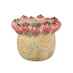 Fruitsy Red Round Terra Pot Strawberries Edge L
