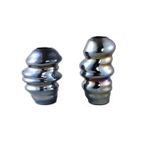 Orietta Blue Oily Look Glass Vase Wavy Round L