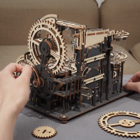 3D Wooden Puzzle Marble Track Marble Night City, Robotime, LGA01, 32.5x21.4x22.8cm