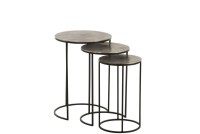 J-Line side table Round - aluminum - black/grey