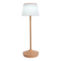 Solar battery lamp "Emmi" 38 cm high, umbrella Ø 13 cm, metal in almond and white plastic, for the outdoor area, dimmable CCT.