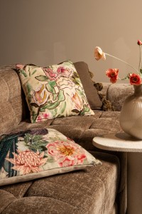 Ayumi Pink Square Cotton Cushion Abstract