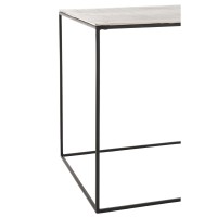 J-Line bijzettafel Vierkant - metaal - zilver/zwart