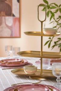 Rama Etagere 3 Layers - L48 x W20 x H55 cm - Metal - Gold