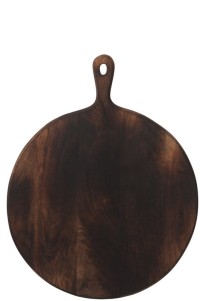 J-Line Round cutting board - wood - dark brown - extra L