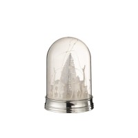 J-Line decoratie Stolp Kerst - kunststof - wit - large - LED lichtjes