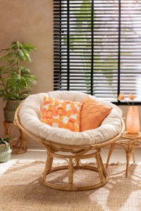 J-Line Sofa Celine + Kussen Rotan Naturel 