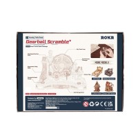 Robotime, 3D DIY Houten Modelbouwpakket Gearball Scramble, Marble Run, EGC01, 29,5x19,5x23,5cm