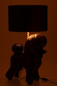 J-Line Lamp Dog Poodle Resine Black
