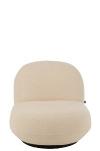 J-Line Lounge Chair Snow Poplar Wood/Foam White/Black