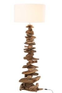 J-Line lamp - wood - natural/beige - large