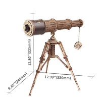 Wooden Puzzle 3D Monocular Telescope, Robotime, ST004, 33x24x32.5cm