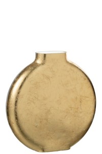 J-Line vase Miki - glass - transparent/gold - large