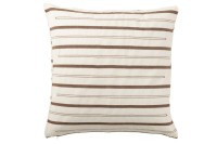 J-Line cushion Lines - cotton - white/brown