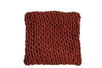 J-Line cushion Knitted Square - polyester/acrylic - red