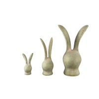 Remy Green Cement Rabbit Head Shaped Statue L