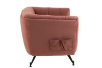 J-Line lounge chair 1-seater - textile/wood/metal - antique pink