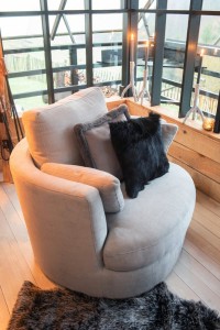 J-Line Lounge chair Swiv Wood/Textile Gray