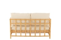 J-Line sofa Elise + cushion 2 Persons - rattan/textile - natural/white