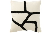 J-Line cushion Stripe - textile - white/black