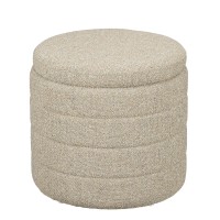 Poef met Opbergruimte - H41 x  Ø42 cm - Beige