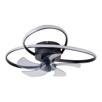 moderne LED Deckenleuchte "RICCIO" inklusive Ventilator, Nachtlichtfunktion, Dimmung und Lichttemperatureinstellung ist mit fest verbauten LEDs bestückt und hat einen ungefähren Øvon 58 cm.