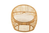 J-Line chair Lise + cushion 1 Person - rattan/textile - natural/white