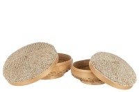 J-Line set of 2 boxes Elia - bamboo - natural