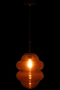 J-Line Hanging Lamp Honey Spoon Glass Brown