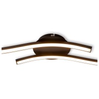LED-wand/plafondlamp "Onda", plafondlamp gemaakt van metaal en plastic in zwart, met stevig ingebouwde LED's, verlichting voor woonkamer, eetkamer of kantoor 65 cm lang