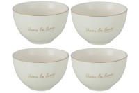 J-Line Viser La Lune bowl - porcelain - white/gold - 4x