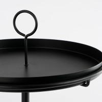 Aston Side Table with Removable Tray - H40 x Ø31 cm - Metal - Black