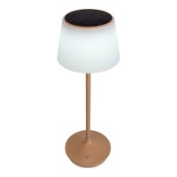 Solar battery lamp "Emmi" 38 cm high, umbrella Ø 13 cm, metal in almond and white plastic, for the outdoor area, dimmable CCT.