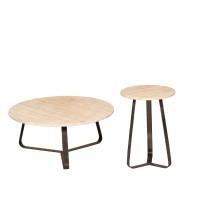 Micka Black Travertine Coffeetable Round Small