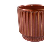 Hodor Rust Glazed Ceramic Round Pot Lines L