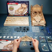 3D Wooden Puzzle Pinball Machine/Pinball Machine, Robotime, EG01, 27.5x47.5x28cm