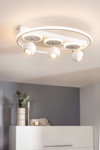 3 SPOT LED ceiling lamp "Ronda" Ø 50cm, made of metal and plastic, white, GU10, spots inside