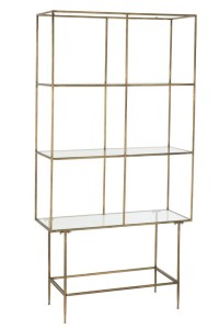 J -Line Rek 3 shelves - Metal/Glass - Gold