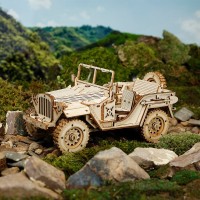 Wooden Puzzle 3D Army Field Car, Robotime, MC701, 18.9x9.9x8.9 cm