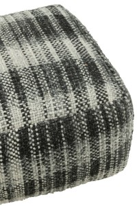 J-Line Pouf Square Checked Wool Grey/Black