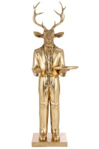 J-Line decoratie Hert Ober Plateau - polyresin - goud