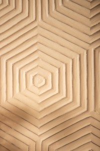 Elasah Cream Wooden Rect Wall Panel Hexagon
