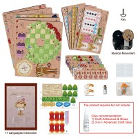 Muziekdoosje DIY 3D Houten Alice's Tea Party Tone-Cheer, TQ073, 13,7x13,2x20,9cm