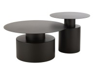 J-Line Coffee Table Round Metal Black