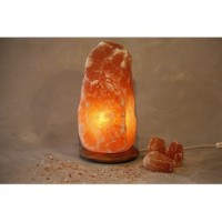 Himalaya Salt Dreams lamp himalayan salt wooden base - 42324 - 31 cm high - orange