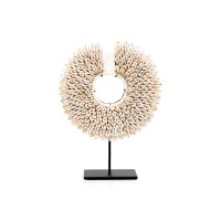 De Papoea Shell Disc on Stand - White - S