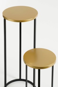 Noah Side table - Set of 2 - H70 x Ø27 cm - Gold, Black